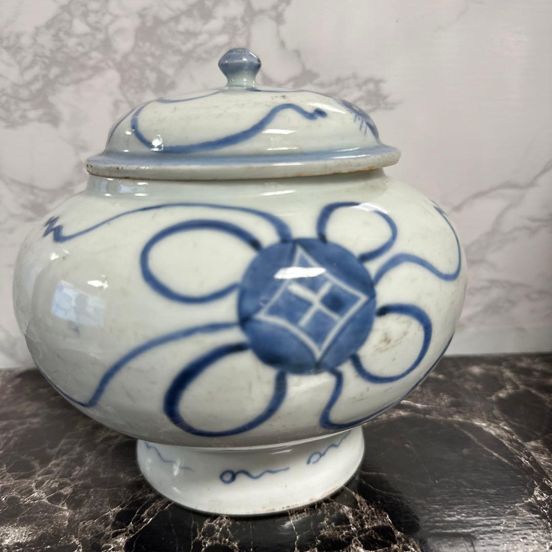 李朝、 分院、獅子、宝寿紋、蓋付き、壺。 - メルカリ