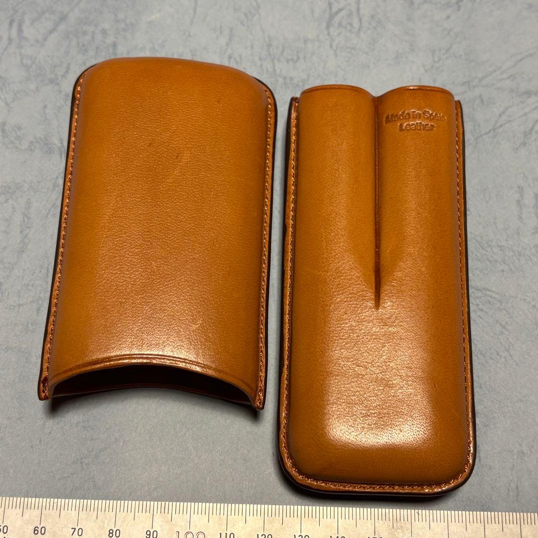 dunhill レザー　シガーケース ブラウン　スペイン製