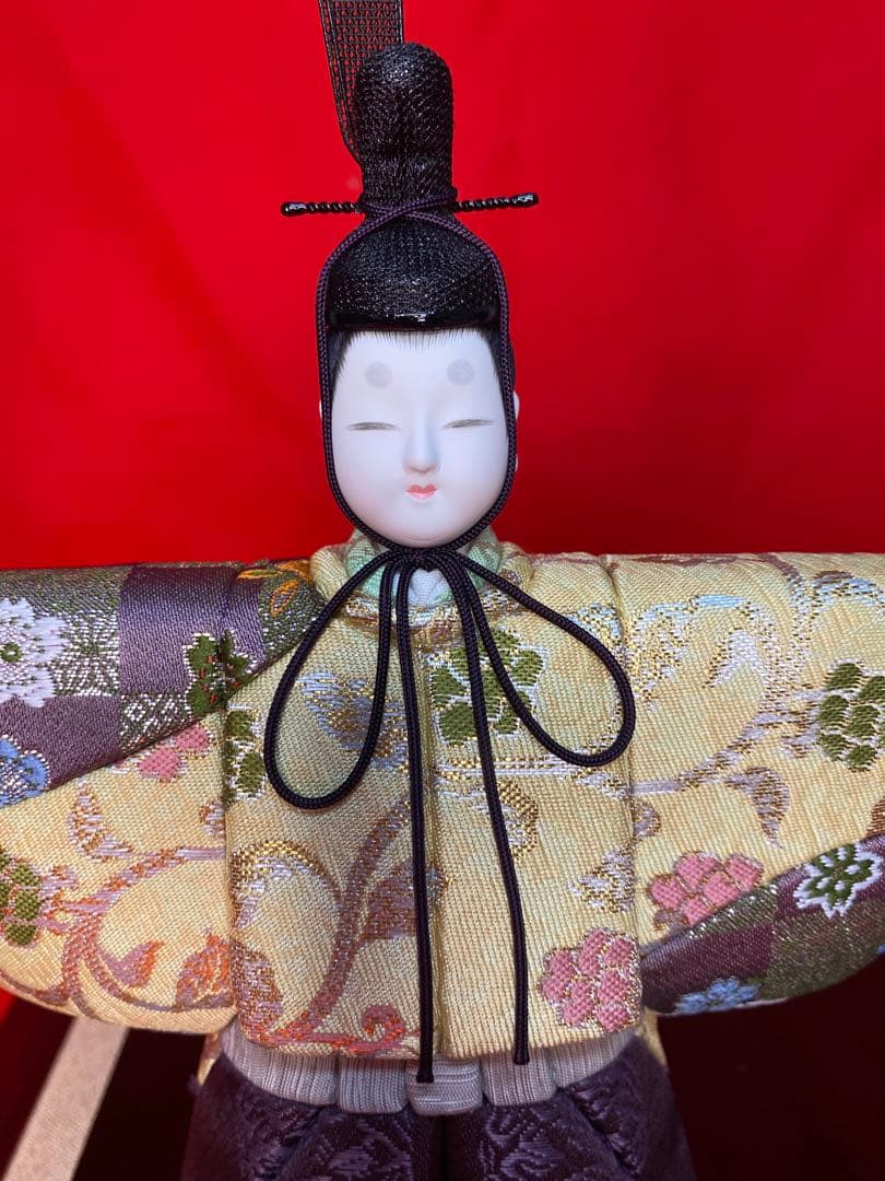 真多呂作 東京久月監製 木目込み人形 光栄立雛ガラスケース入