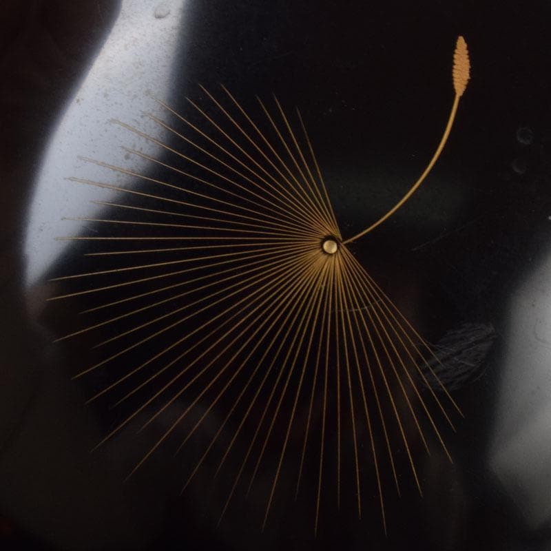 輪島塗　小西啓介作　蒲公英蒔絵　花器　共箱　V　8586