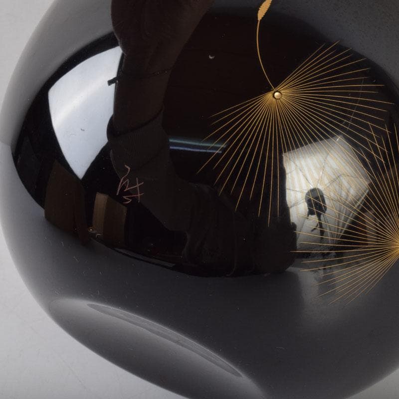 輪島塗　小西啓介作　蒲公英蒔絵　花器　共箱　V　8586