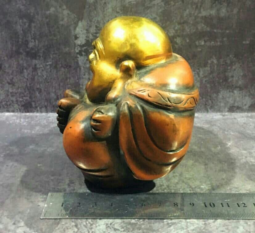 美品銅器 純銅 弥勒仏 風水 工芸品 置物9