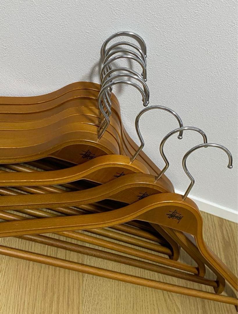 STUSSY ステューシー OLD オールド ロゴ入り 木製ハンガー10本セット