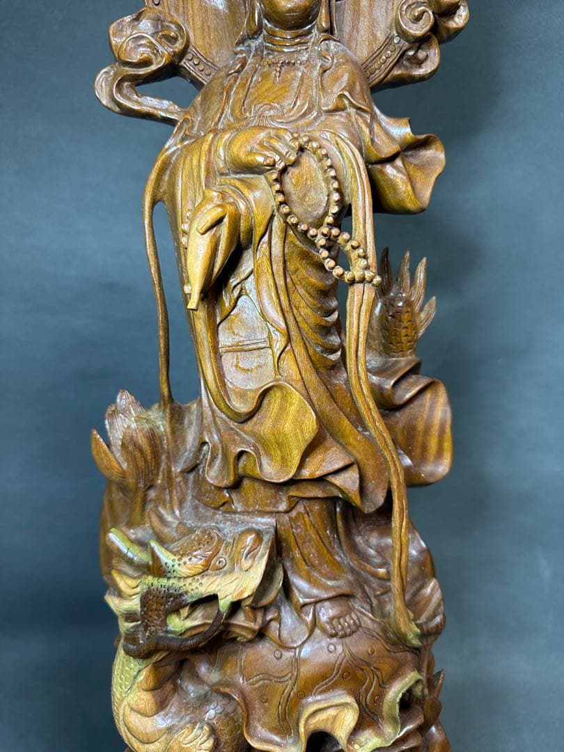 绿檀 白檀 観音 木彫り 仏教美術 仏像 骨董 木像 木製 仏教 密教 置物