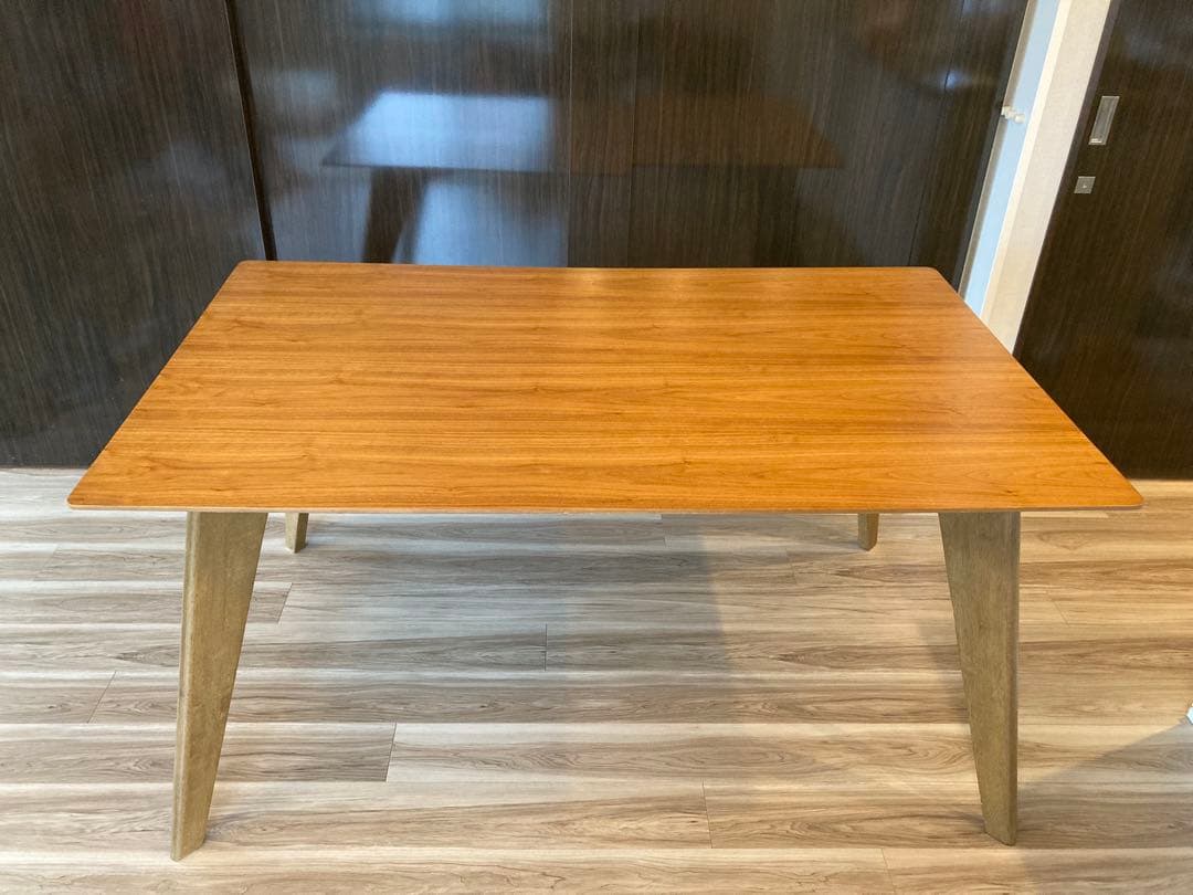 NOCE モダン 木製 ダイニングテーブル ブラウンウォールナット