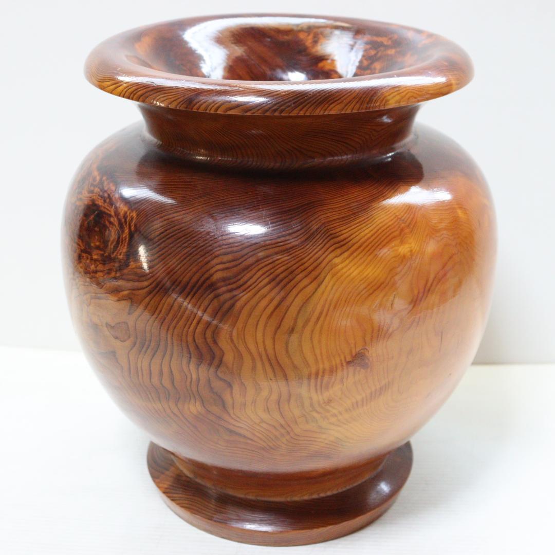 希少 屋久杉 光明杢 花瓶 花器 工芸品 花入 壺 アンティーク