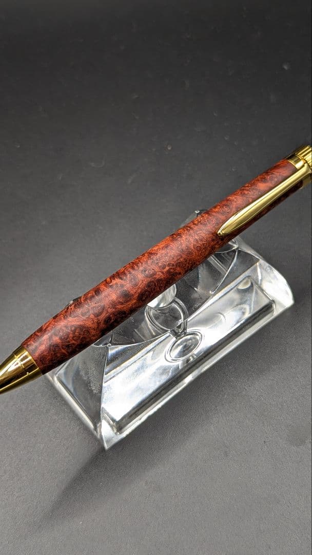 456ペン工房翌檜 極上 本花梨瘤杢 木軸シャーペン ボールペン