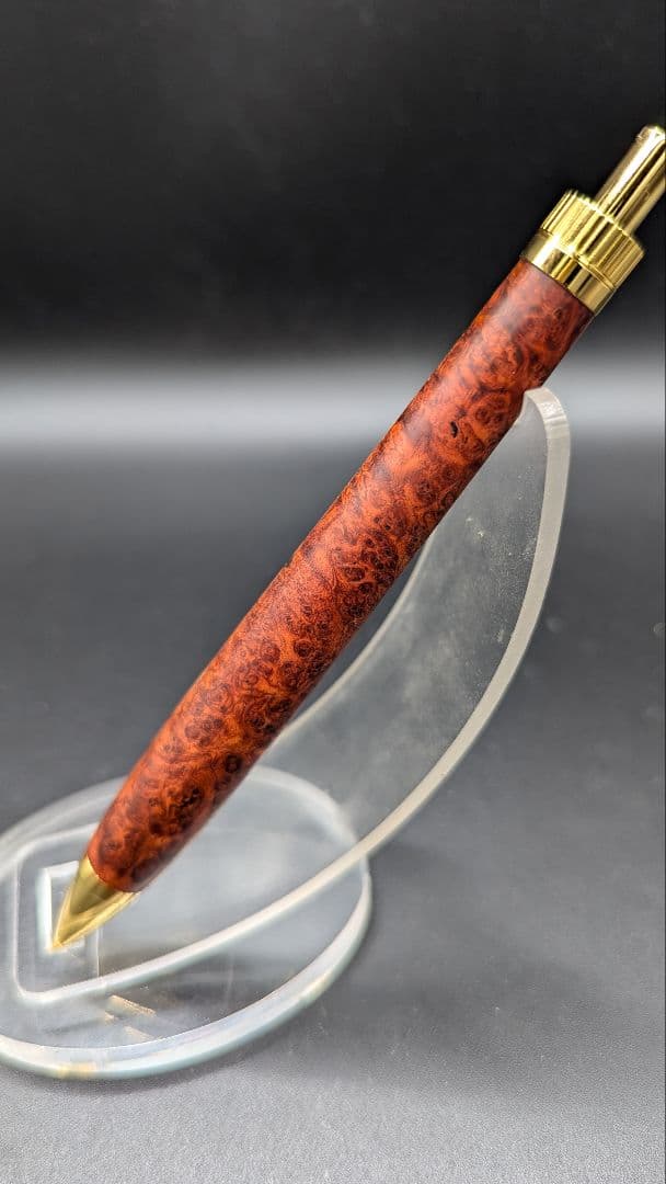 456ペン工房翌檜 極上 本花梨瘤杢 木軸シャーペン ボールペン