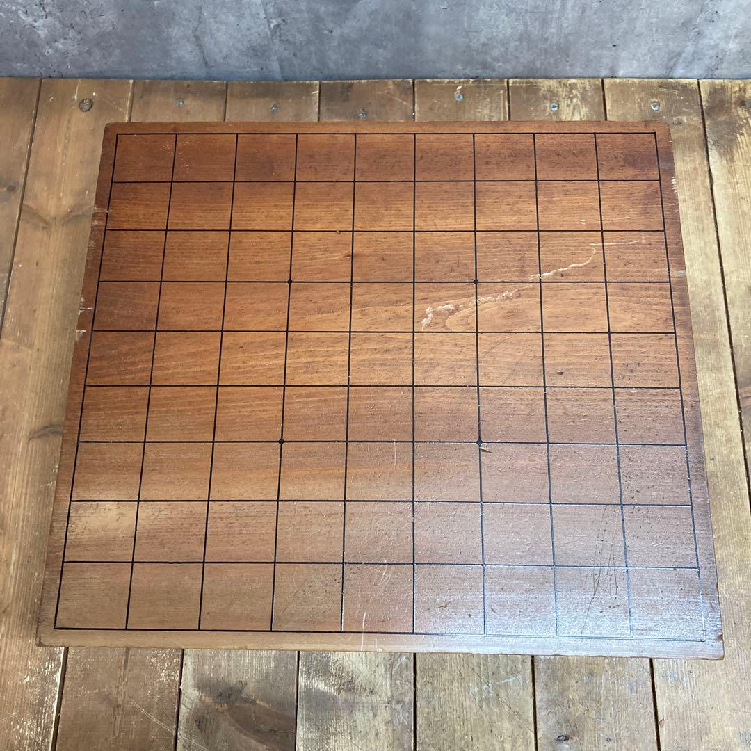 B-4 【味のある古道具】脚付き 将棋盤 ヘソあり 天然木 囲碁 将棋 レトロ