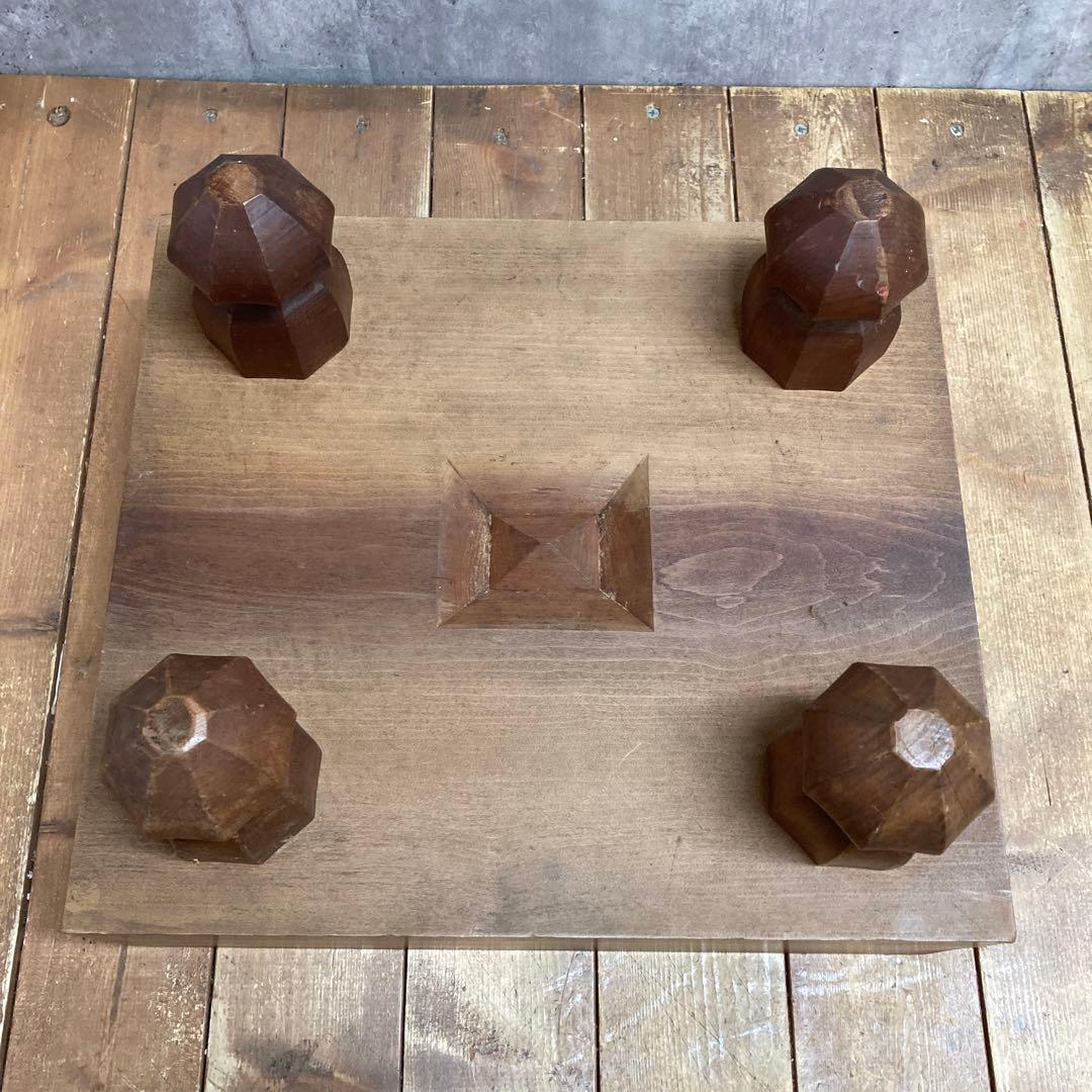 B-4 【味のある古道具】脚付き 将棋盤 ヘソあり 天然木 囲碁 将棋 レトロ