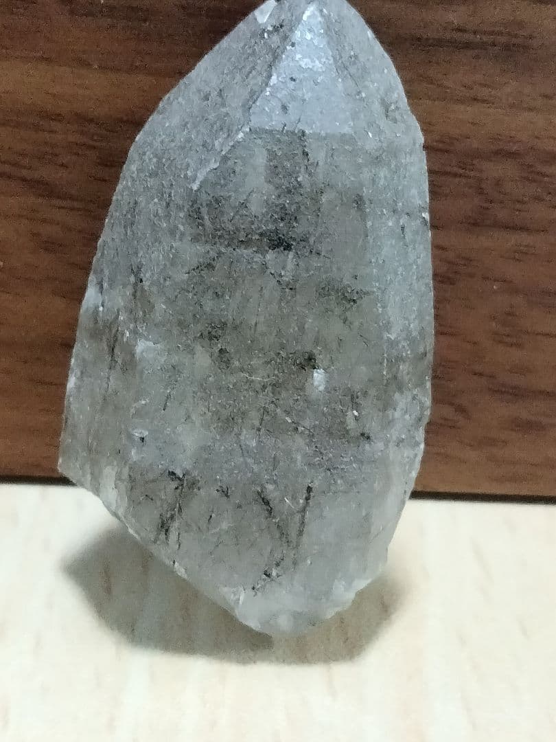 508国産鉱物 山梨県 塩山竹森山 天然水晶 トルマリン入り水晶