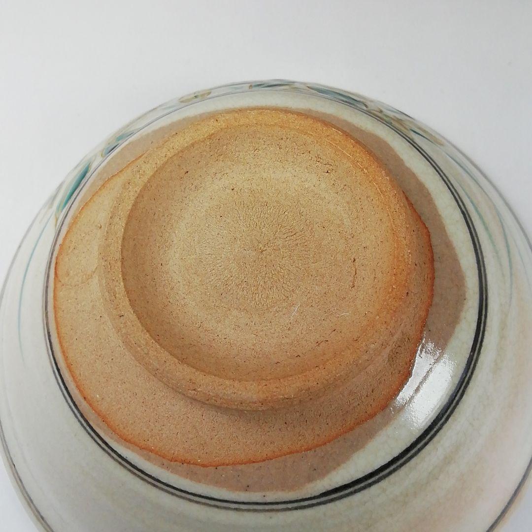 T360 茶碗 『色絵 露草』『平茶碗』『田中渓峰 造』 共箱 抹茶碗