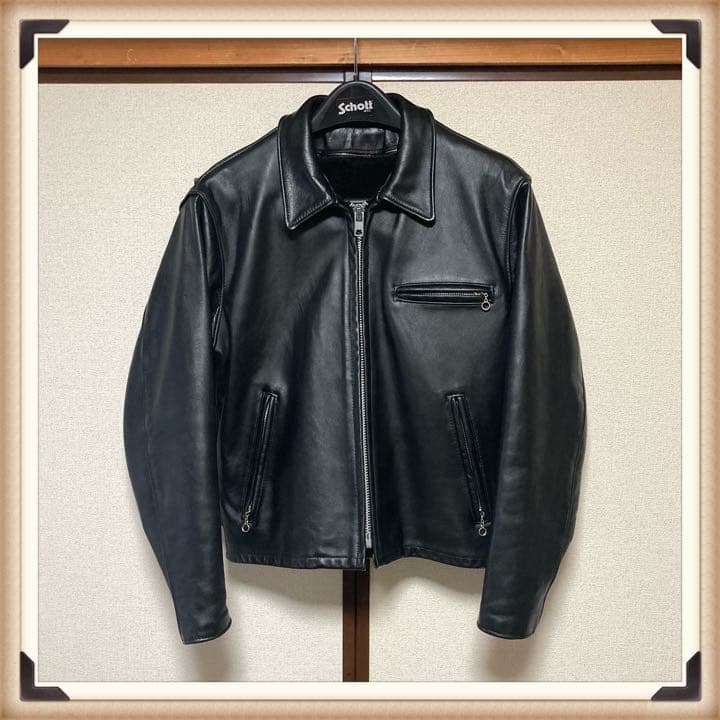 Schottショット642 希少Lサイズ 40 ライダースジャケット インナー付