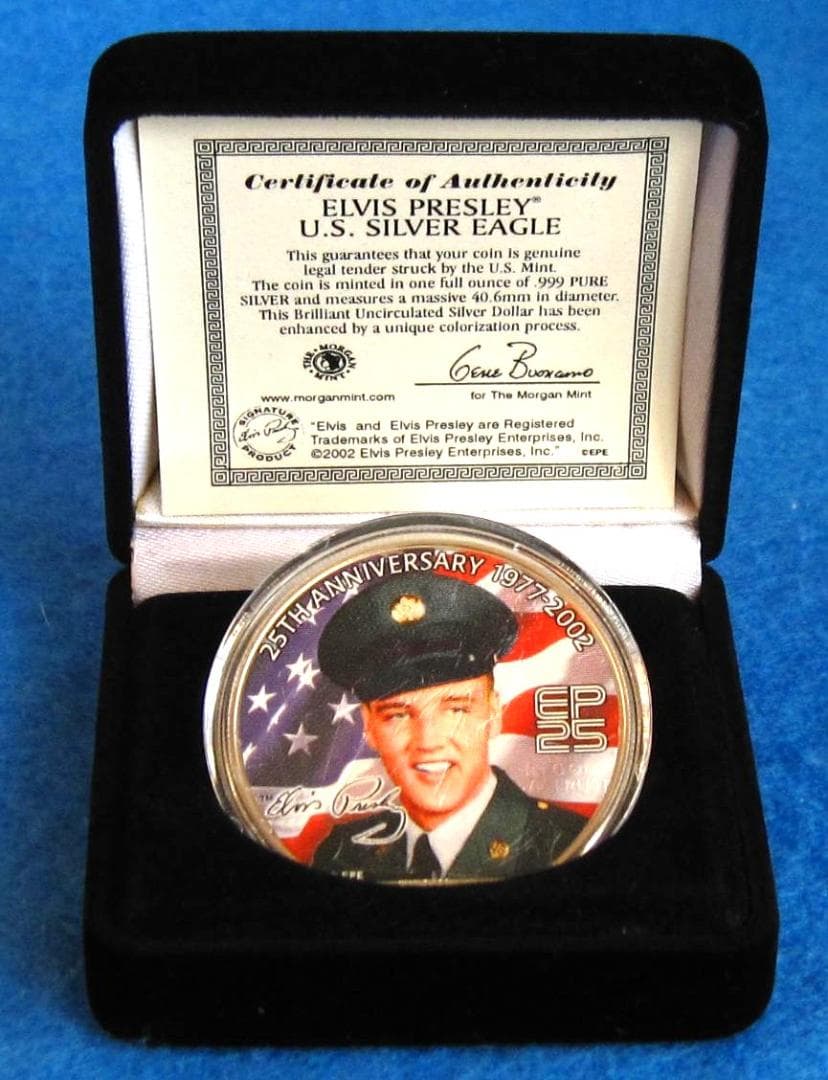 アメリカンシルバーイーグルカラー 1オンス銀貨 E・プレスリー25