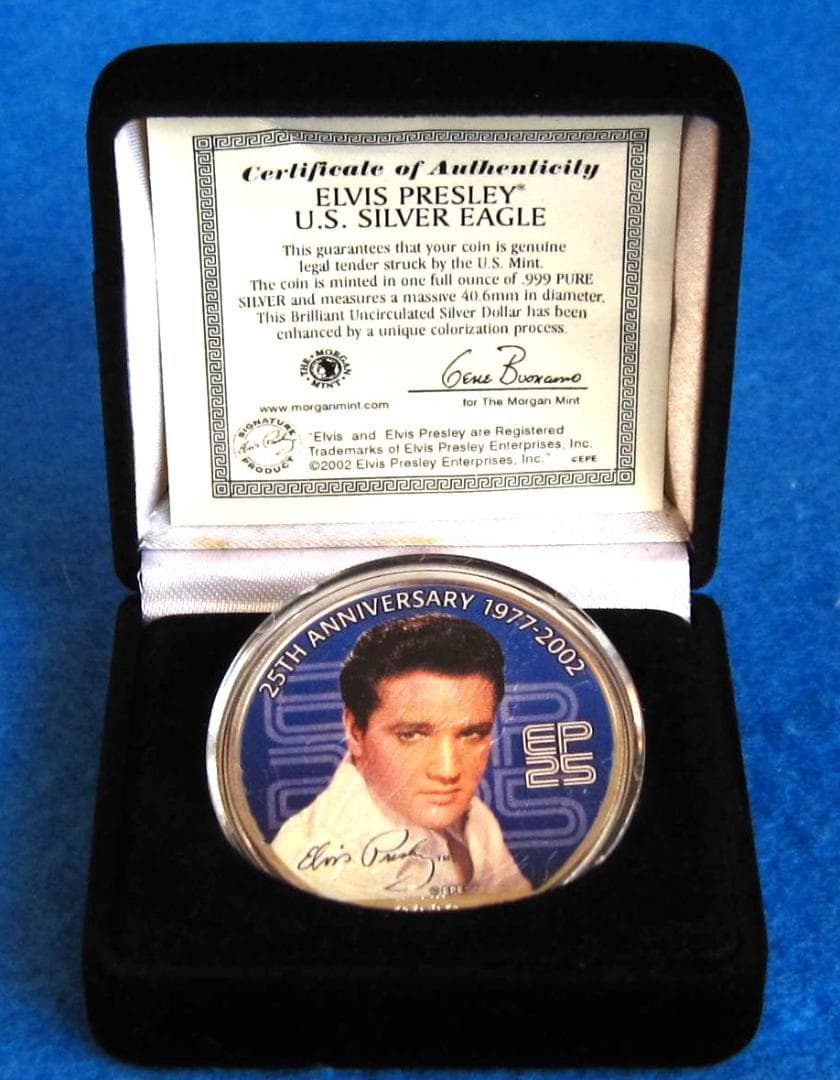 アメリカンシルバーイーグルカラー 1オンス銀貨 E・プレスリー25
