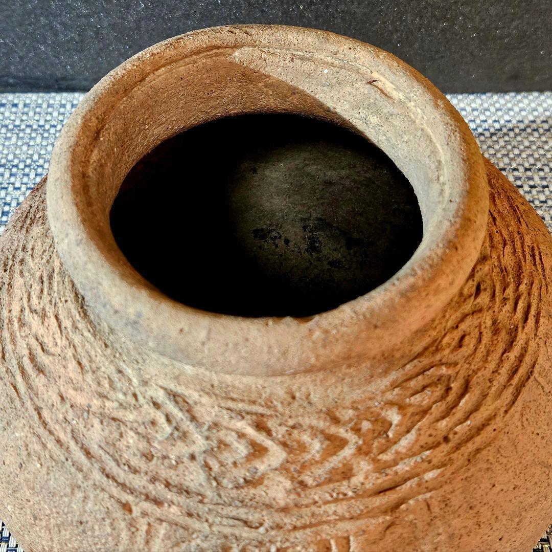 伝】古代土器 南米 古代ペルー 古代インカ 幾何学文様 陶質土器 壺 甕