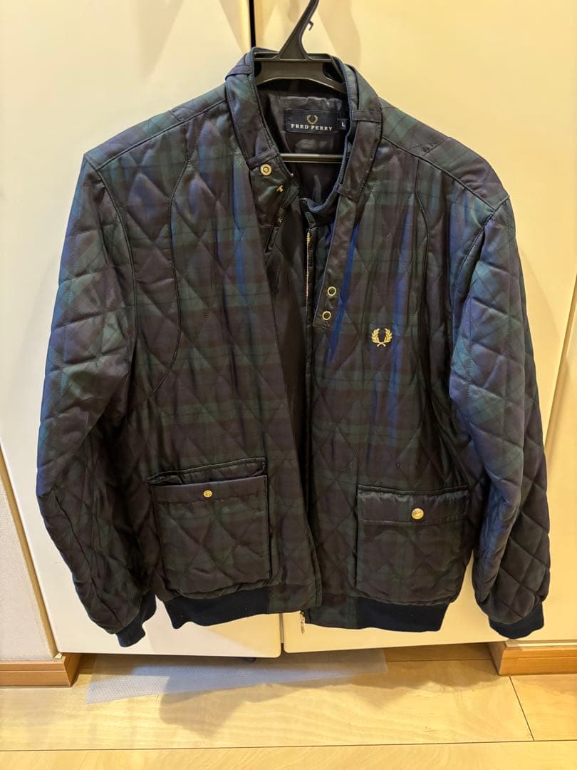 FRED PERRY ダークグリーン チェック柄 ジャケット