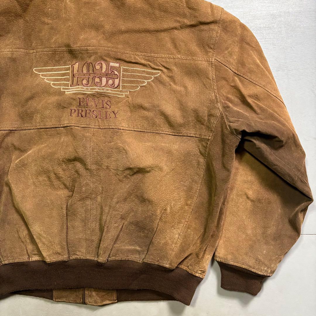 ELVIS PRESLEY レザースタジャン ブルゾン 豚革 短丈 XL