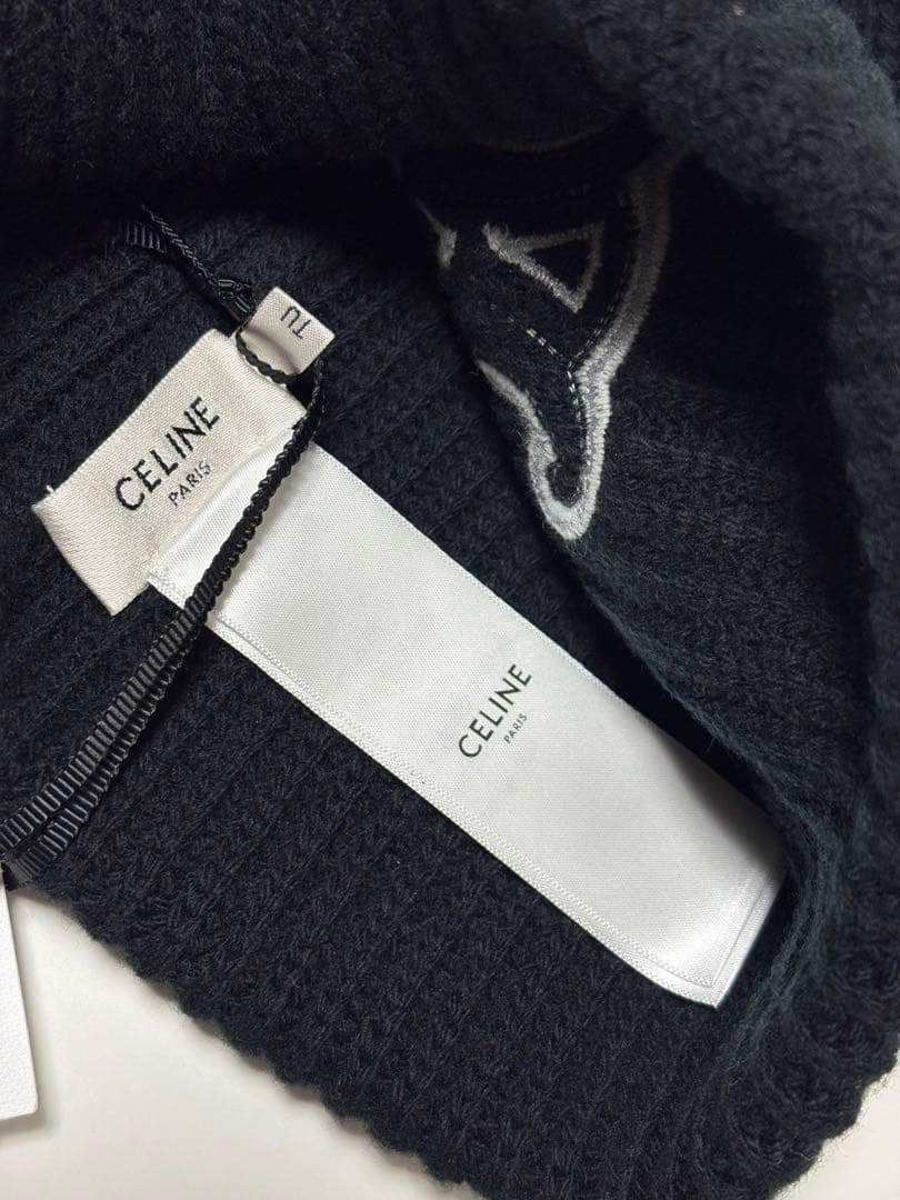 新品《 CELINE 》Triomphe Beanie ブラック ニットキャップ