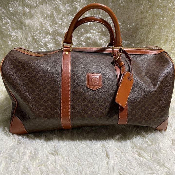 高級 CELINE セリーヌ マカダム柄 ボストンバッグ 旅行鞄