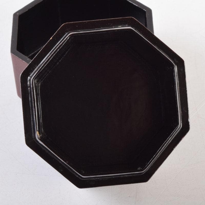 茶道具 山中塗 道場宗廣作 宗観好 一閑 八角茶器 共箱 V