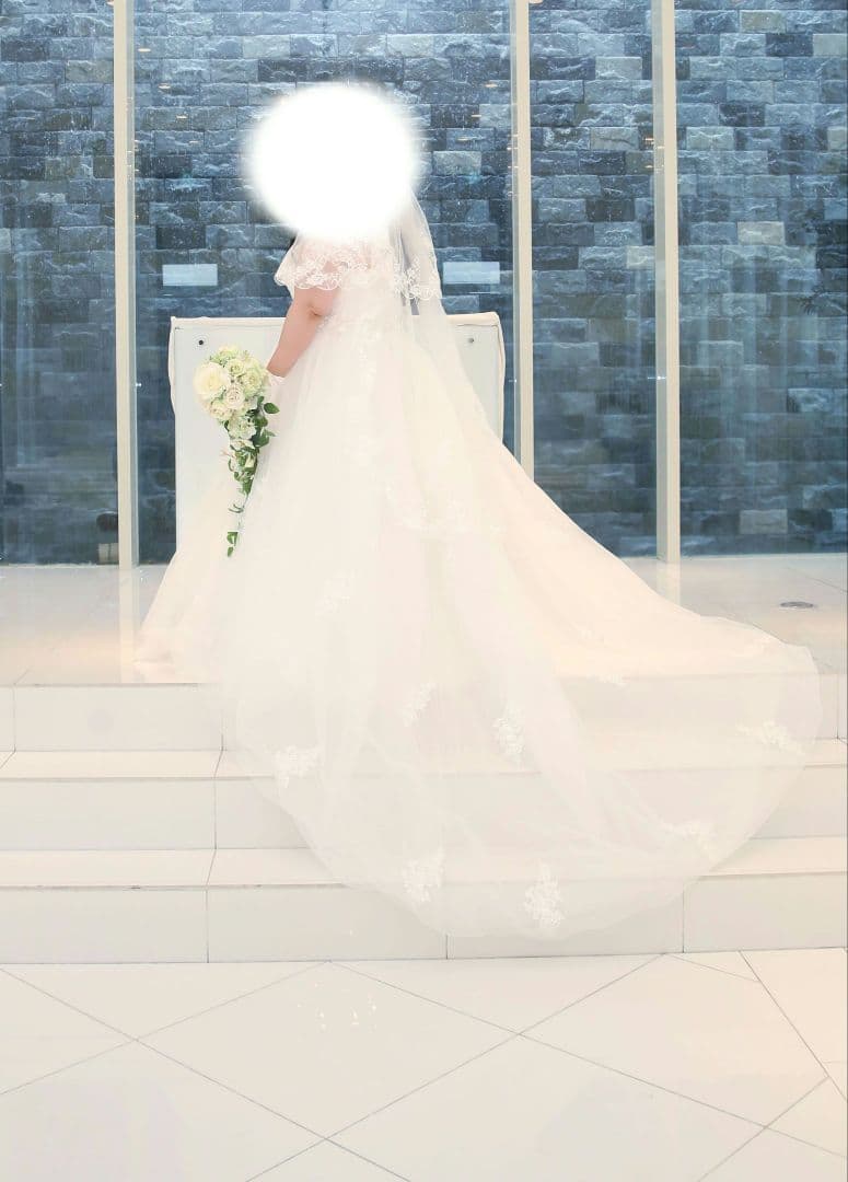 mei/ウェディングドレス　トレーン＆ベール＆インナースカート付き