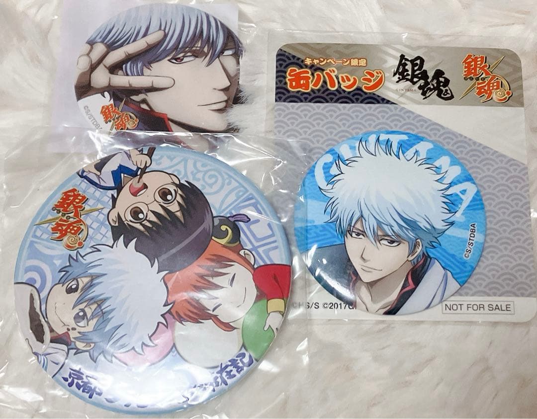 銀魂 缶バッジスタンド 銀時 神楽 新八 定春 万屋202410130347