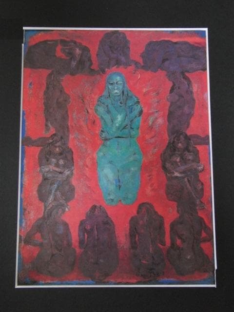 加藤東一、【女人】、希少な額装用画集画、新品高級額 額装付、状態