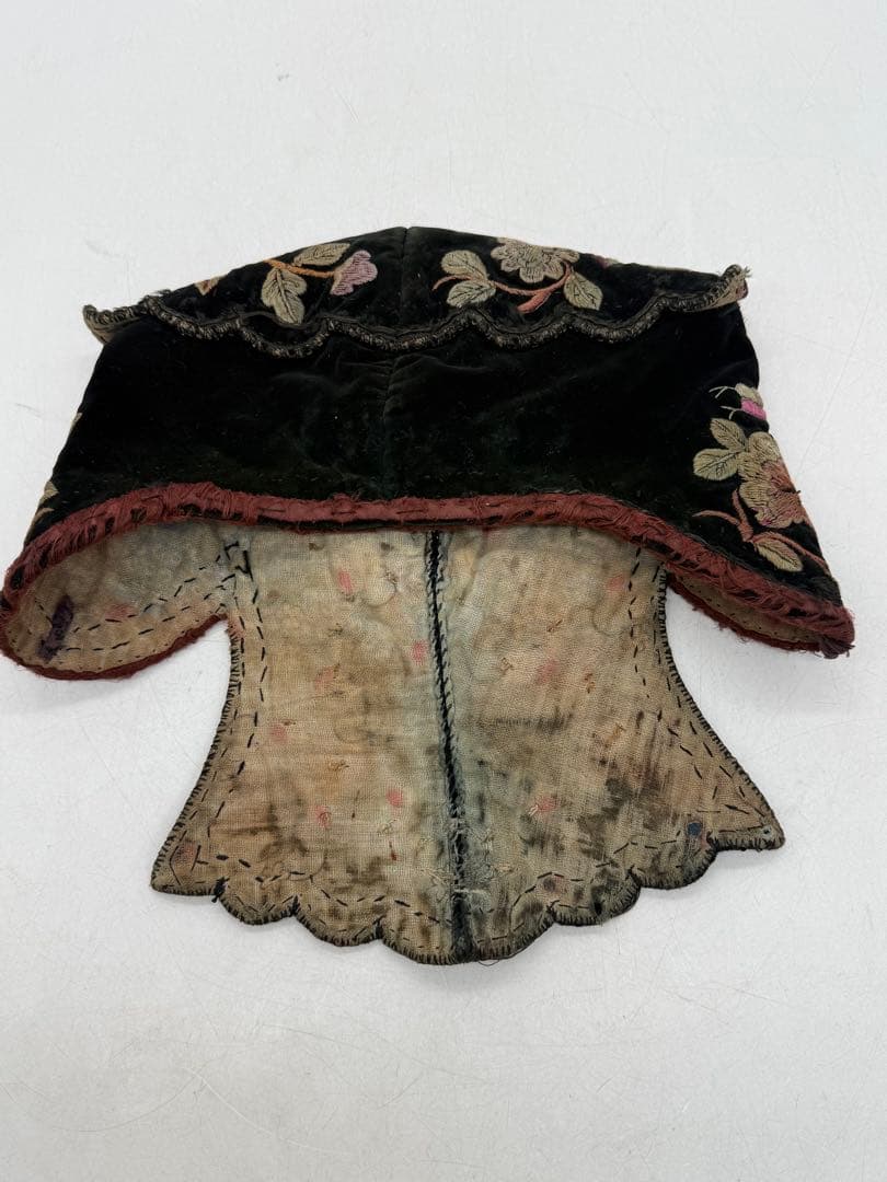 中国 清時代末期〜民国期 刺繍 子供帽子 古民具 アンティーク 送料込み
