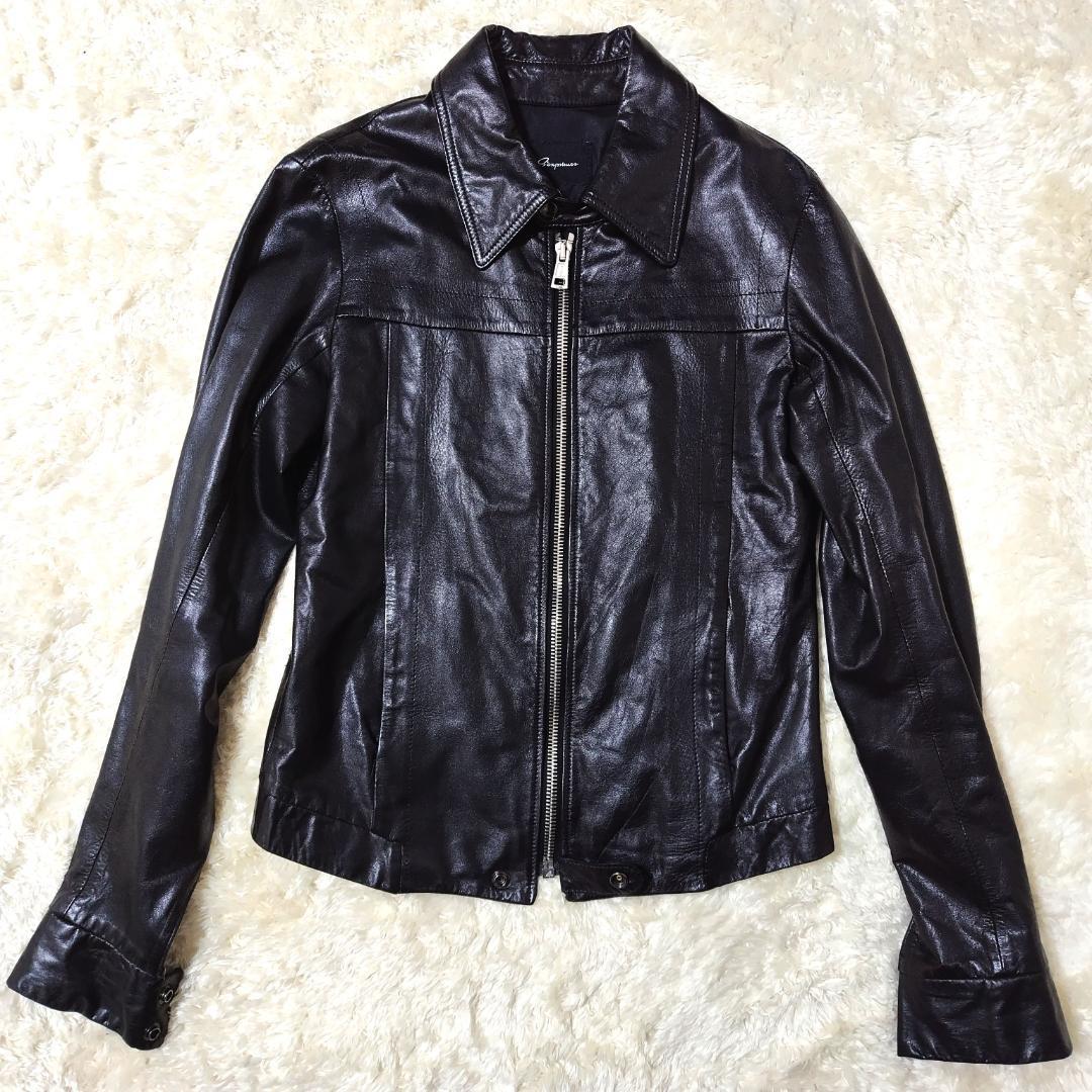 希少 セクスプリメ ライダースジャケット シングル サイズ46 ブラック 山羊革 希少 セクスプリメ ライダースジャケット シングル サイズ46 ブラック