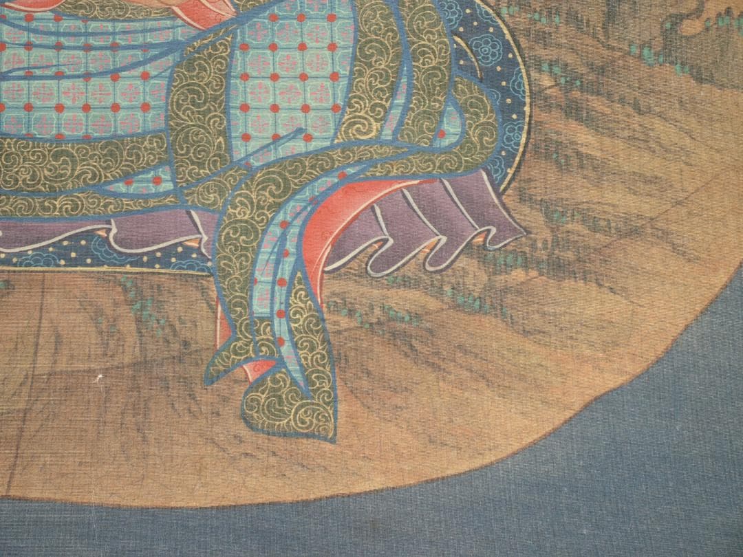 明時代 肉筆保證 掛け軸 捲り 古董品古美術 BD823C11-4