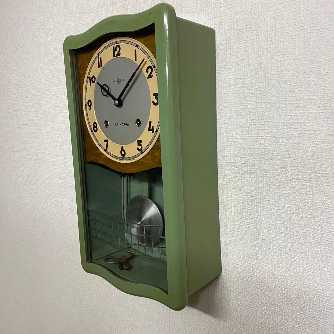SEIKOSHA 昭和レトロ ゼンマイ時計 グリーン No.1753
