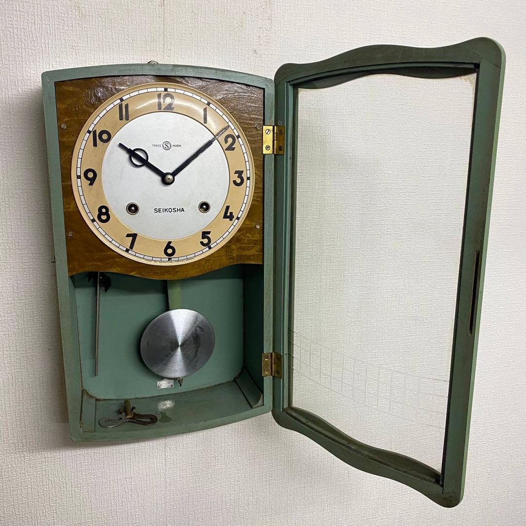SEIKOSHA 昭和レトロ ゼンマイ時計 グリーン No.1753