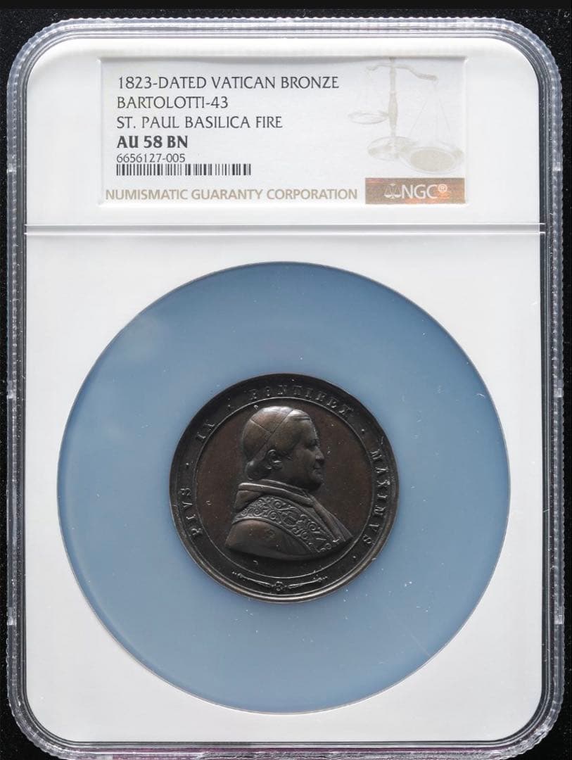 バシリカ サン・パオロ大聖堂火災1823年 バチカン ブロンズ メダル