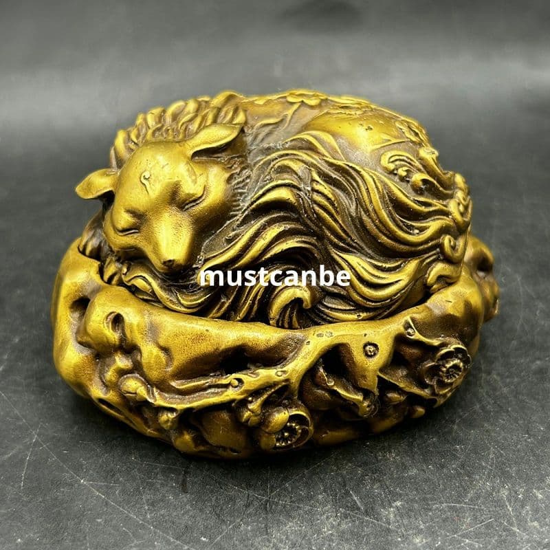 銅 細工 梅花狐薫る香炉 灰皿 茶道具 香道具 九尾狐 装飾品 工芸