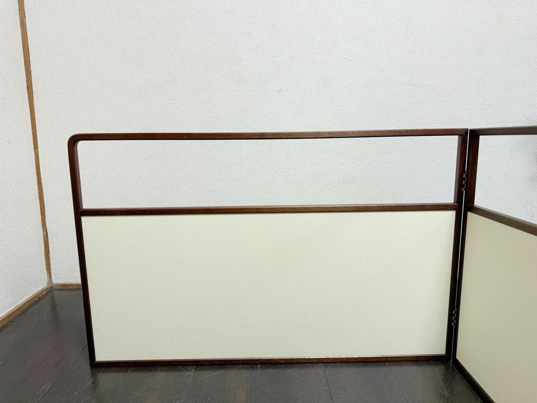 未使用 茶道具 溜塗 利休梅 風炉先屏風 裏白 両面使い 上透かし 未使用