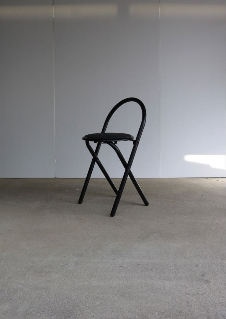 スツール　折りたたみ　チェア　ポストモダン　ブラック　ジャパニーズモダン　80s