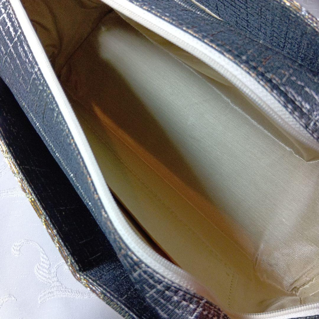 利休バック　幾何学模様 金色 銀色　お値下