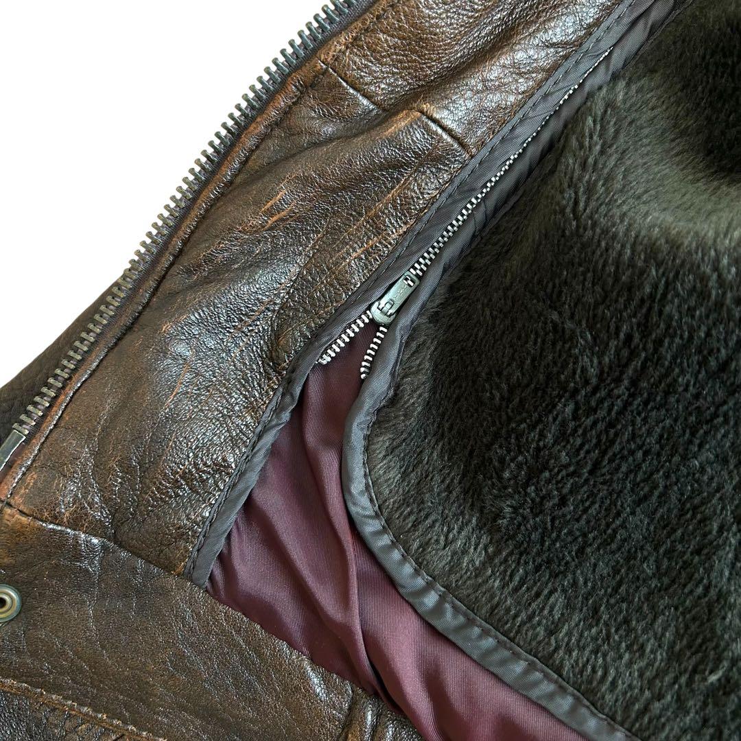 ☆美品☆ HOUSTON MB-2 レザー ボア着脱ライナー付 ラムレザー - メルカリ