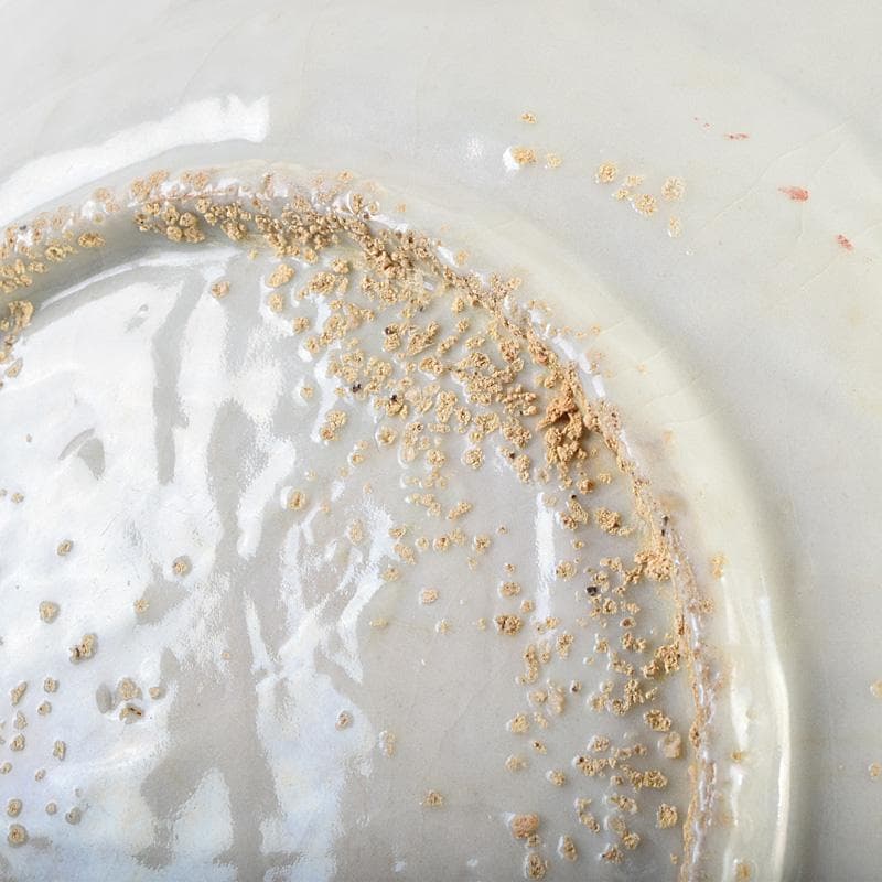 中国　17世紀　インドネシア出土　明代　呉須赤手　皿　時代箱付　M　R9312