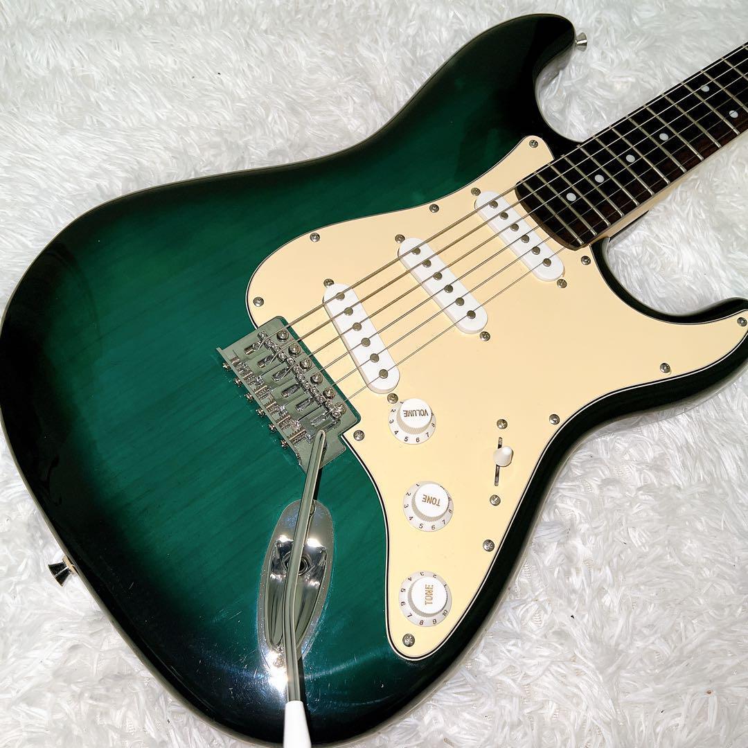 SELDERセルダー⭐️グリーン エレキギター サンバースト シースルー