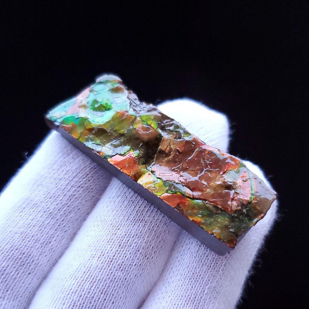 遊色 アンモライト 化石 本物 カナダ産 45.94mm anr8