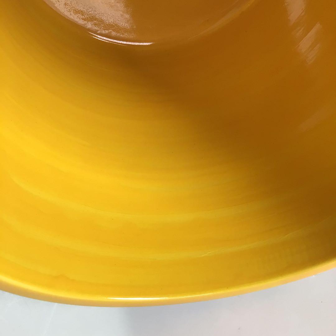 Ｐ９４８　水指　『平安　高野昭阿弥造』『黄交趾』『金彩竹之図』　共箱　茶道具