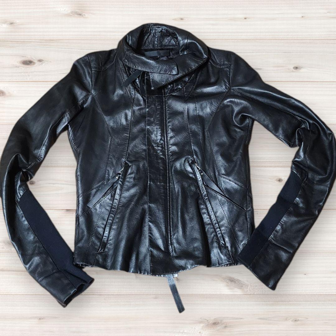 ekam シングルライダースジャケット エカム ラムレザージャケット