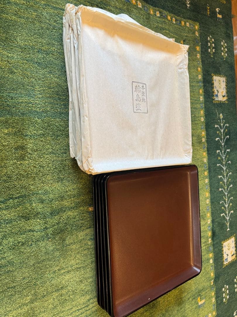 輪島塗 茶色の盆 10枚セット