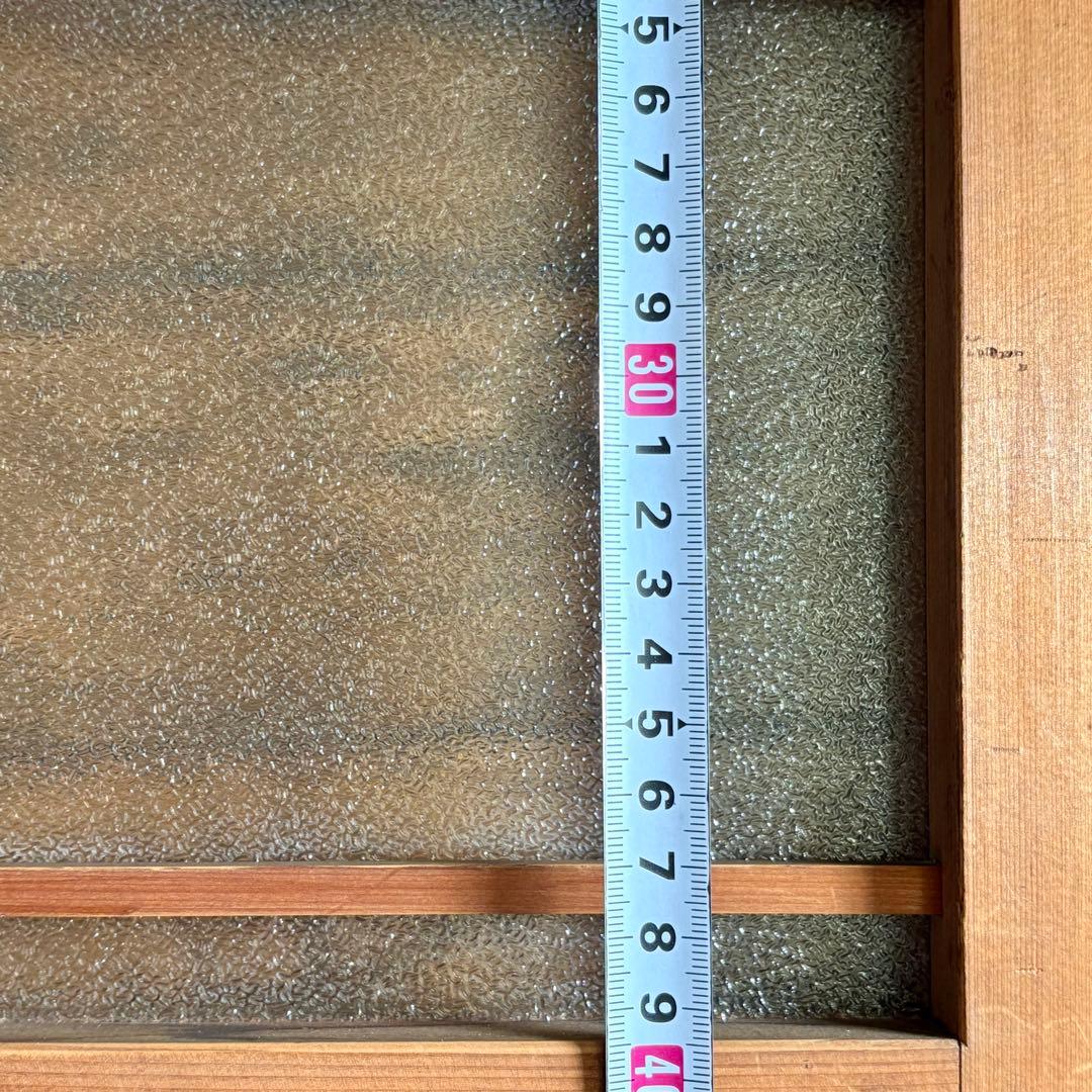 昭和板型ガラス 木枠付き 透かし彫り パーテーションの部品 間仕切り 衝立