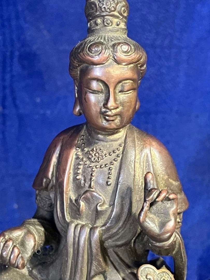 観音様　獅子　銅　真鍮　観音菩薩　仏像