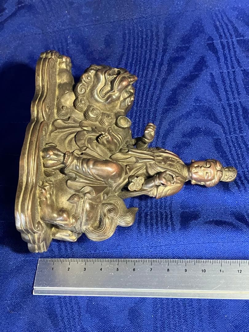 観音様 獅子 銅 真鍮 観音菩薩 仏像