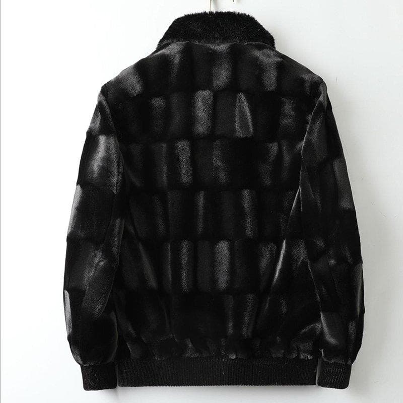 イタリア製 ミンク ＆ カシミヤ混 ファーコート 毛皮 厚手 防寒 メンズ M