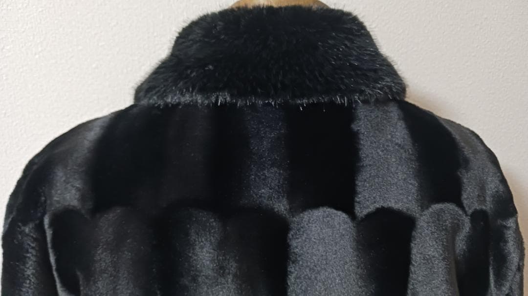 イタリア製 ミンク ＆ カシミヤ混 ファーコート 毛皮 厚手 防寒 メンズ M